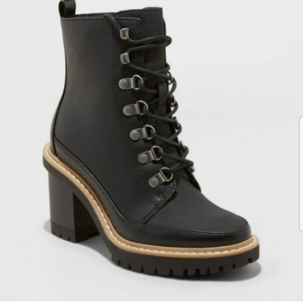a new day Black and Tan Lace-Up Boots